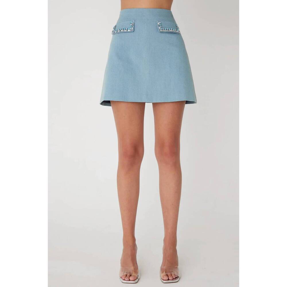 NEW JS71 claudie mini skirt in light blue denim